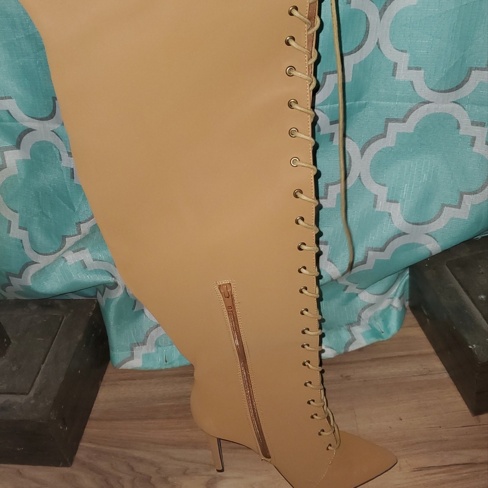 Stiletto Over the Knee "Hunting Style" Boots  Sz 6.5 women's - Picture 2 of 5